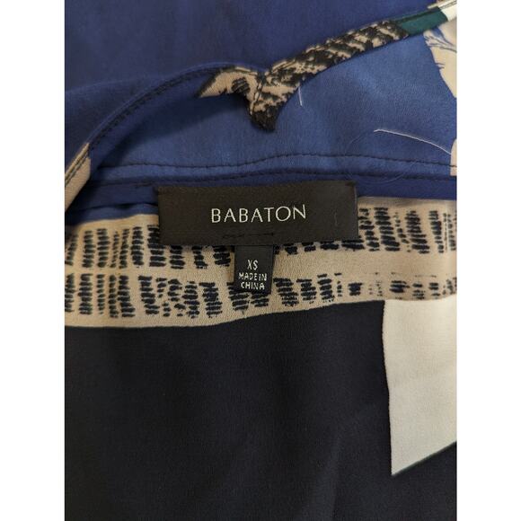 Aritzia Babaton Sz XS Jessie Midi Dress Black White Abstract Print Short Sleeve - Picture 14 of 14